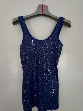 Express Royal Blue Sequin Tank Top
